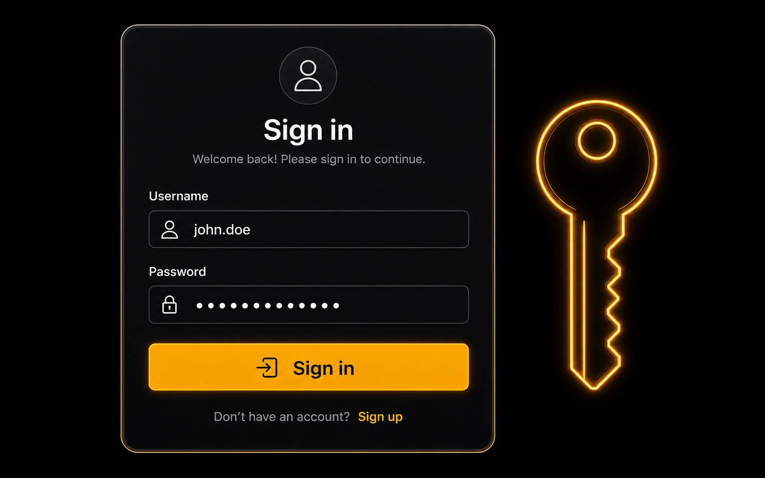 Login form with a key representing authenticated scraping